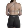 imageAUROLA Workout Sports Bras Women Athletic Removable Backless Strappy Criss Cross Light Support Gym Fitness Yoga Crop BraIce Flowersmoke Grey
