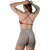 imageAUROLA Workout Sports Bras Women Athletic Removable Backless Strappy Criss Cross Light Support Gym Fitness Yoga Crop BraMarssolidchili Red