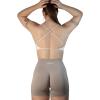 imageAUROLA Workout Sports Bras Women Athletic Removable Backless Strappy Criss Cross Light Support Gym Fitness Yoga Crop BraMarssolidcrescent White