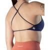 imageAUROLA Workout Sports Bras Women Athletic Removable Backless Strappy Criss Cross Light Support Gym Fitness Yoga Crop BraMarssolidensign Blue