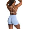 imageAUROLA Workout Sports Bras Women Athletic Removable Backless Strappy Criss Cross Light Support Gym Fitness Yoga Crop BraSolidcrescent White