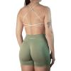 imageAUROLA Workout Sports Bras Women Athletic Removable Backless Strappy Criss Cross Light Support Gym Fitness Yoga Crop BraSolidcrescent White