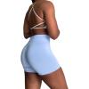 imageAUROLA Workout Sports Bras Women Athletic Removable Backless Strappy Criss Cross Light Support Gym Fitness Yoga Crop BraSolidcrescent White