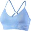 imageAUROLA Serpent Seamless Sports Bras for WomenBackless Padded Strappy Workout Gym Yoga Crop TopsPlacid Blue