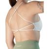 imageAUROLA Workout Sports Bras Women Athletic Removable Backless Strappy Criss Cross Light Support Gym Fitness Yoga Crop BraSolidcrescent White