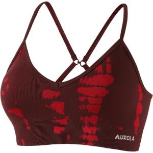 imageAUROLA Serpent Seamless Sports Bras for WomenBackless Padded Strappy Workout Gym Yoga Crop TopsSerpent Saffron