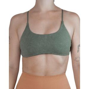 imageAUROLA Workout Sports Bras Women Athletic Removable Backless Strappy Criss Cross Light Support Gym Fitness Yoga Crop BraIce Flowerarmy Green