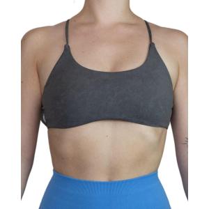 imageAUROLA Workout Sports Bras Women Athletic Removable Backless Strappy Criss Cross Light Support Gym Fitness Yoga Crop BraIce Flowerdark Grey