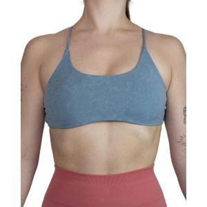 imageAUROLA Workout Sports Bras Women Athletic Removable Backless Strappy Criss Cross Light Support Gym Fitness Yoga Crop BraIce Flowerhaze Blue