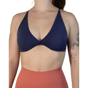 imageAUROLA Workout Sports Bras Women Athletic Removable Backless Strappy Criss Cross Light Support Gym Fitness Yoga Crop BraMarssolidensign Blue