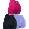 imageAUROLA Dream Collection Women Workout Shorts High Waist Gym Shorts Scrunch Butt Seamless Athletic ShortsPack Dark BlackJacarandaPink