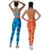 imageAUROLA Dream Collection Workout Leggings for Women High Waist Seamless Scrunch Athletic Running Gym Fitness Active PantsBlue Fire Tie Dye