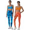 imageAUROLA Dream Collection Workout Leggings for Women High Waist Seamless Scrunch Athletic Running Gym Fitness Active PantsBlue Fire Tie Dye