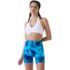 imageAUROLA Dream Tie Dye Workout Shorts for Women Seamless Scrunch Soft Active ShortsBlue Fire Tie Dye