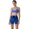 imageAUROLA Dream Tie Dye Workout Shorts for Women Seamless Scrunch Soft Active ShortsBlueblack Tie Dye