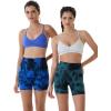 imageAUROLA Dream Tie Dye Workout Shorts for Women Seamless Scrunch Soft Active ShortsBlueblack Tie Dye