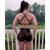 imageAUROLA Dream Tie Dye Workout Shorts for Women Seamless Scrunch Soft Active ShortsBrownblack Tie Dye