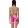 imageAUROLA Dream Tie Dye Workout Shorts for Women Seamless Scrunch Soft Active ShortsDeep Red Tie Dye