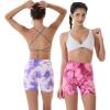 imageAUROLA Dream Tie Dye Workout Shorts for Women Seamless Scrunch Soft Active ShortsDeep Red Tie Dye