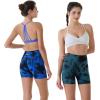 imageAUROLA Dream Tie Dye Workout Shorts for Women Seamless Scrunch Soft Active ShortsGreenblack Tie Dye