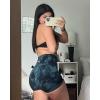 imageAUROLA Dream Tie Dye Workout Shorts for Women Seamless Scrunch Soft Active ShortsGreenblack Tie Dye