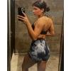 imageAUROLA Dream Tie Dye Workout Shorts for Women Seamless Scrunch Soft Active ShortsGreyblack Tie Dye
