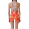 imageAUROLA Dream Tie Dye Workout Shorts for Women Seamless Scrunch Soft Active ShortsOrange Fire Tie Dye