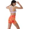 imageAUROLA Dream Tie Dye Workout Shorts for Women Seamless Scrunch Soft Active ShortsOrange Fire Tie Dye