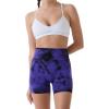 imageAUROLA Dream Tie Dye Workout Shorts for Women Seamless Scrunch Soft Active ShortsPurpleblack Tie Dye