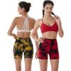 imageAUROLA Dream Tie Dye Workout Shorts for Women Seamless Scrunch Soft Active ShortsRedblack Tie Dye
