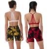 imageAUROLA Dream Tie Dye Workout Shorts for Women Seamless Scrunch Soft Active ShortsRedblack Tie Dye