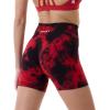 imageAUROLA Dream Tie Dye Workout Shorts for Women Seamless Scrunch Soft Active ShortsRedblack Tie Dye