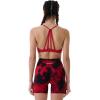 imageAUROLA Dream Tie Dye Workout Shorts for Women Seamless Scrunch Soft Active ShortsRedblack Tie Dye