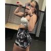 imageAUROLA Dream Tie Dye Workout Shorts for Women Seamless Scrunch Soft Active ShortsWhiteblack Tie Dye