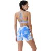 imageAUROLA Dream Tie Dye Workout Shorts for Women Seamless Scrunch Soft Active ShortsWhitediva Blue Tie Dye