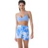 imageAUROLA Dream Tie Dye Workout Shorts for Women Seamless Scrunch Soft Active ShortsWhitediva Blue Tie Dye