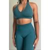 imageAUROLA Moon Seamless Halter Backless Sport Bra for Women Adjustable Padded Active Workout Gym Yoga Crop Tank TopDeep Deal