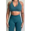 imageAUROLA Moon Seamless Halter Backless Sport Bra for Women Adjustable Padded Active Workout Gym Yoga Crop Tank TopDeep Deal