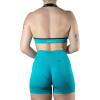 imageAUROLA Moon Seamless Halter Backless Sport Bra for Women Adjustable Padded Active Workout Gym Yoga Crop Tank TopMix Colorlake Green