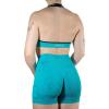 imageAUROLA Moon Seamless Halter Backless Sport Bra for Women Adjustable Padded Active Workout Gym Yoga Crop Tank TopMix Colorlake Green