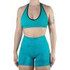 imageAUROLA Moon Seamless Halter Backless Sport Bra for Women Adjustable Padded Active Workout Gym Yoga Crop Tank TopMix Colorlake Green