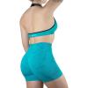 imageAUROLA Moon Seamless Halter Backless Sport Bra for Women Adjustable Padded Active Workout Gym Yoga Crop Tank TopMix Colorlake Green