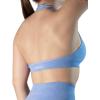 imageAUROLA Moon Seamless Halter Backless Sport Bra for Women Adjustable Padded Active Workout Gym Yoga Crop Tank TopSerenity Blue