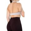 imageAUROLA Moon Seamless Halter Backless Sport Bra for Women Adjustable Padded Active Workout Gym Yoga Crop Tank TopSmoky Grey