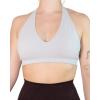 imageAUROLA Moon Seamless Halter Backless Sport Bra for Women Adjustable Padded Active Workout Gym Yoga Crop Tank TopSmoky Grey