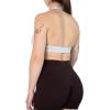 imageAUROLA Moon Seamless Halter Backless Sport Bra for Women Adjustable Padded Active Workout Gym Yoga Crop Tank TopSmoky Grey