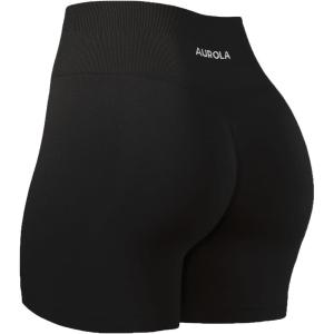 imageAUROLA 5quot Dream Workout Shorts for Women Soft Smooth Comfortable Stretch Active Shorts50 Black