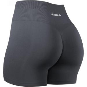 imageAUROLA Dream Collection Women Workout Shorts High Waist Gym Shorts Scrunch Butt Seamless Athletic ShortsAsphalt Grey