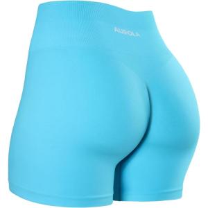 imageAUROLA Dream Collection Women Workout Shorts High Waist Gym Shorts Scrunch Butt Seamless Athletic ShortsBlue Atoll
