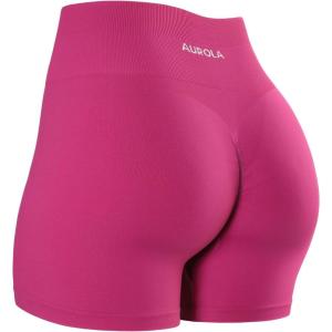imageAUROLA Dream Collection Women Workout Shorts High Waist Gym Shorts Scrunch Butt Seamless Athletic ShortsFestival Fuchsia